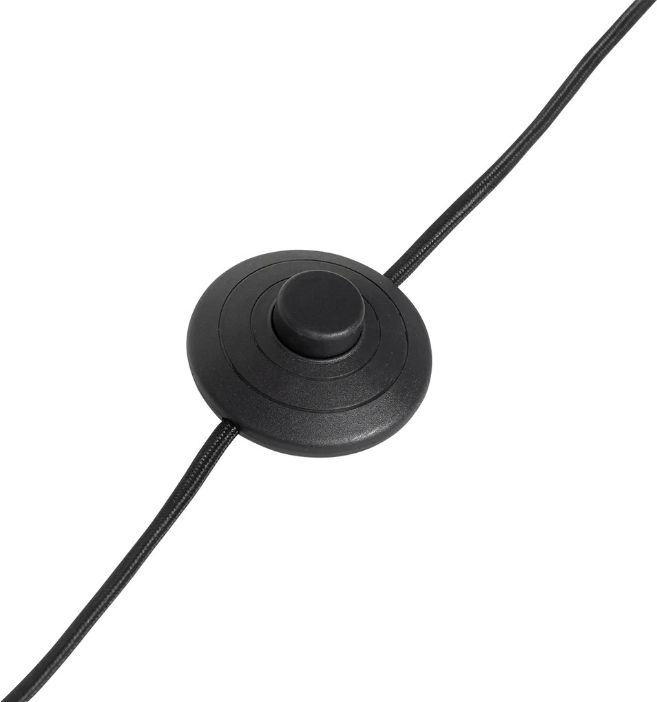 Fa állólámpa ovális bársonyernyővel, levélmintával 50 cm - Mels