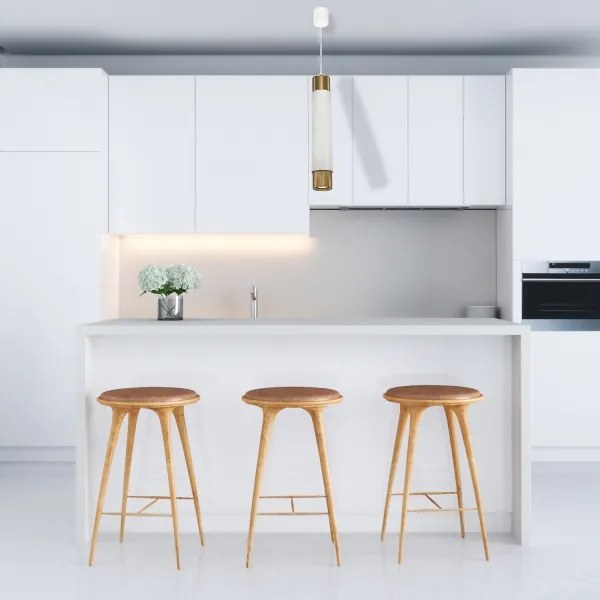 Csillár zsinóron Marble white/brass 1xGU10/8W/230V