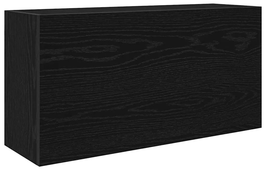 fekete szerelt fa fali fürdőszobaszekrény 80x25x40 cm