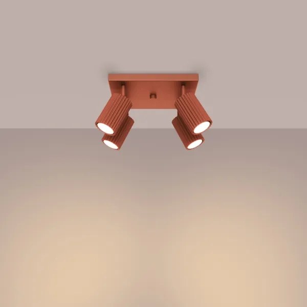 Sollux SL.1640 - Spotlámpa KARBON 4xGU10/10W/230V piros