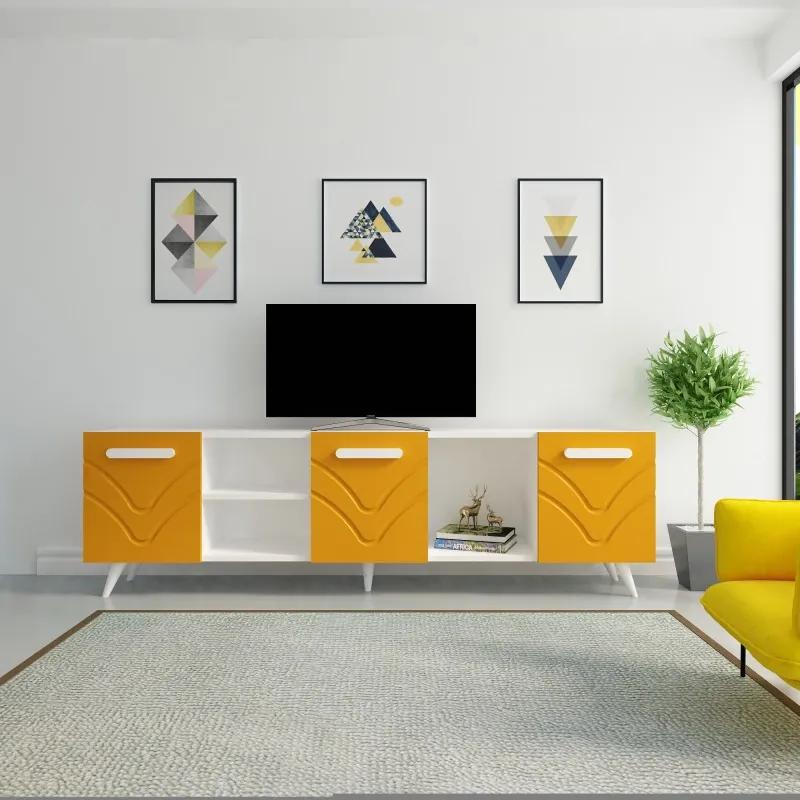 Zeta sárga-fehér tv állvány 180 x 53 x 31 cm