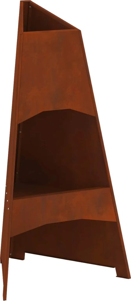 vidaXL Tűzrakó Barna 50 x 50 x 95 cm Időjárásálló acél