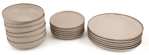 18 részes bézs porcelán étkészlet