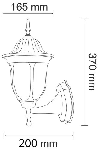 Kültéri fali lámpa FLORENCJA 1xE27/20W/230V IP43