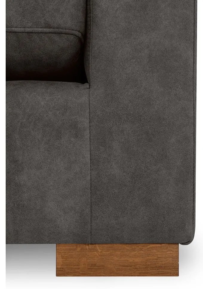 Antracitszürke bőrutánzat sarokkanapé (bal oldali) Hamburg – Scandic