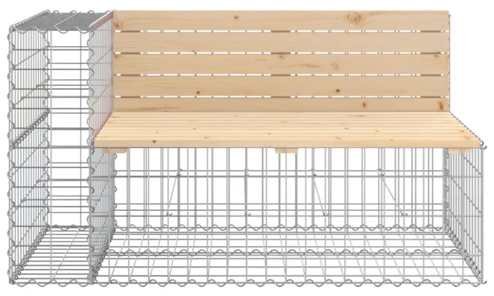 tömör fenyőfa gabion kerti pad 244x71x65,5 cm