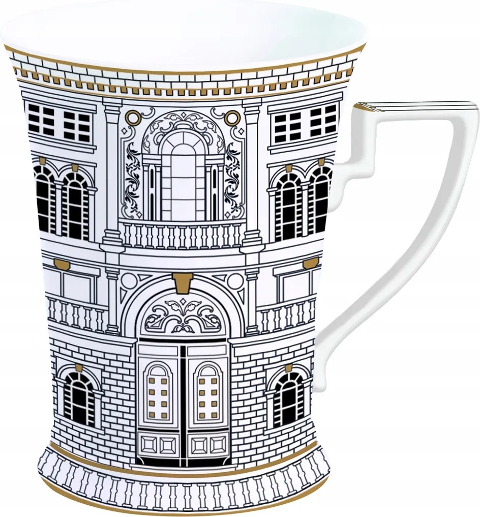 Bögre 300 ml nagy fehér ajándék díszített stílusos