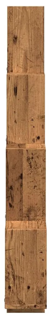 antik fa színű szerelt fa fali kocka polcok 90x15x119,5 cm