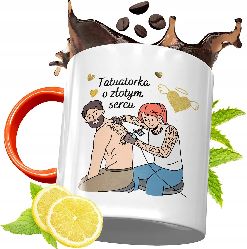 Narancssárga Bögre Tetováló Ajándék fényképes nyomtatással