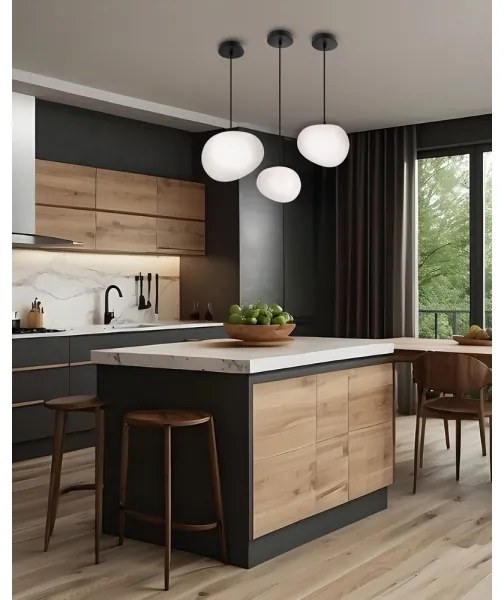 Csillár zsinóron STONES 1xE27/40W/230V átm. 30 cm