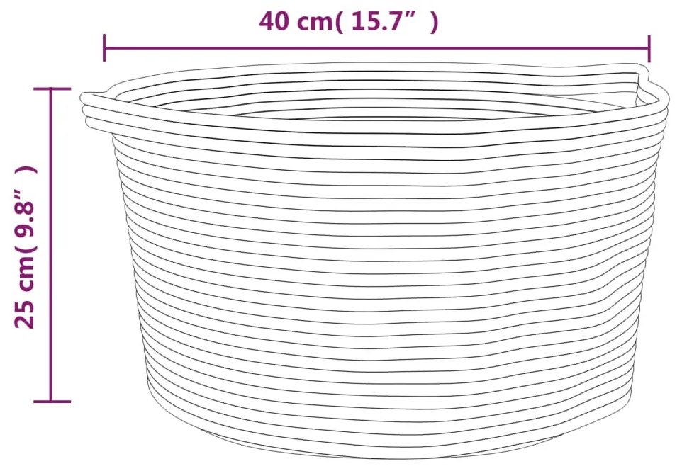 szürke és fehér pamut tárolókosár Ø40 x 25 cm
