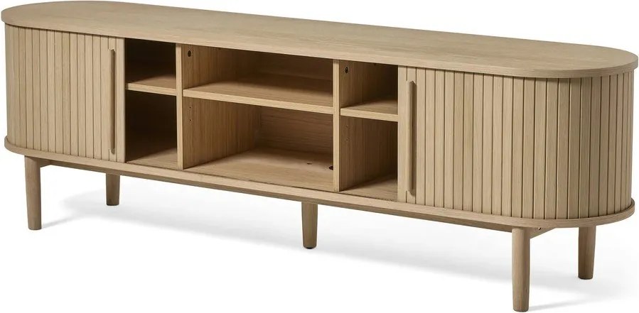Natúr színű TV-állvány tölgyfa dekorral 180x56x40 cm Meta – Unique Furniture