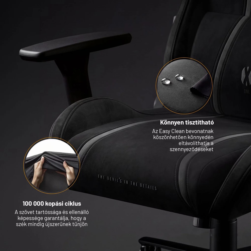 Szövet gamer szék fekete Diablo X-One 2.0 Burned Black Normal