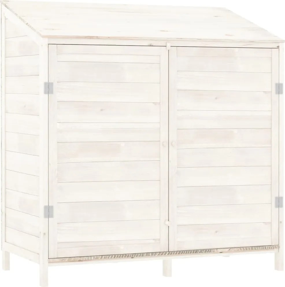 vidaXL fehér tömör fenyőfa kerti fészer 102 x 52 x 112 cm