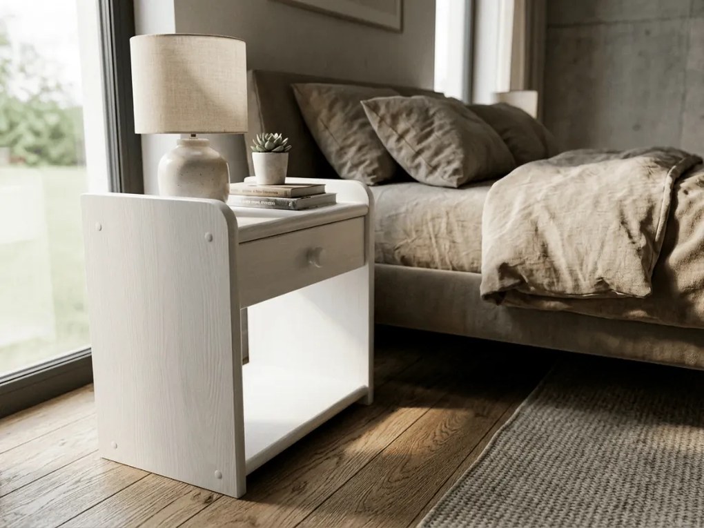 Éjjeliszekrény Ilona fehér