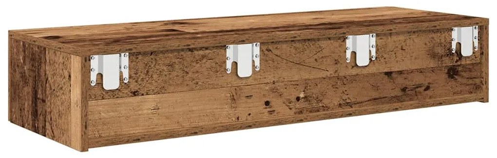 Falipolc fiókokkal régi fa 100x36x19 cm műszaki fa