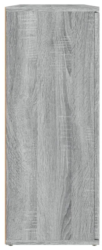 szürke sonoma színű szerelt fa tálalószekrény 91x29,5x75 cm