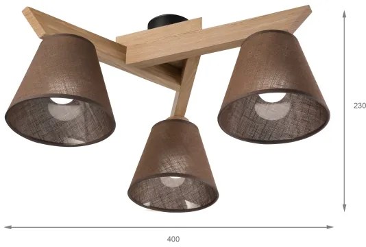 Brilagi - LED Felületre szerelhető csillár ANTHONY 3xE14/40W/230V tölgy/barna