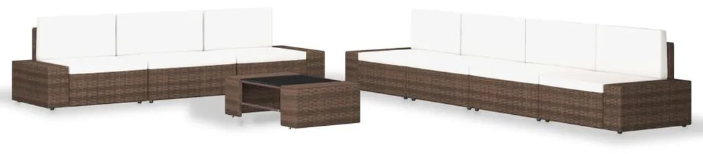 vidaXL 8 részes barna polyrattan kerti ülőgarnitúra