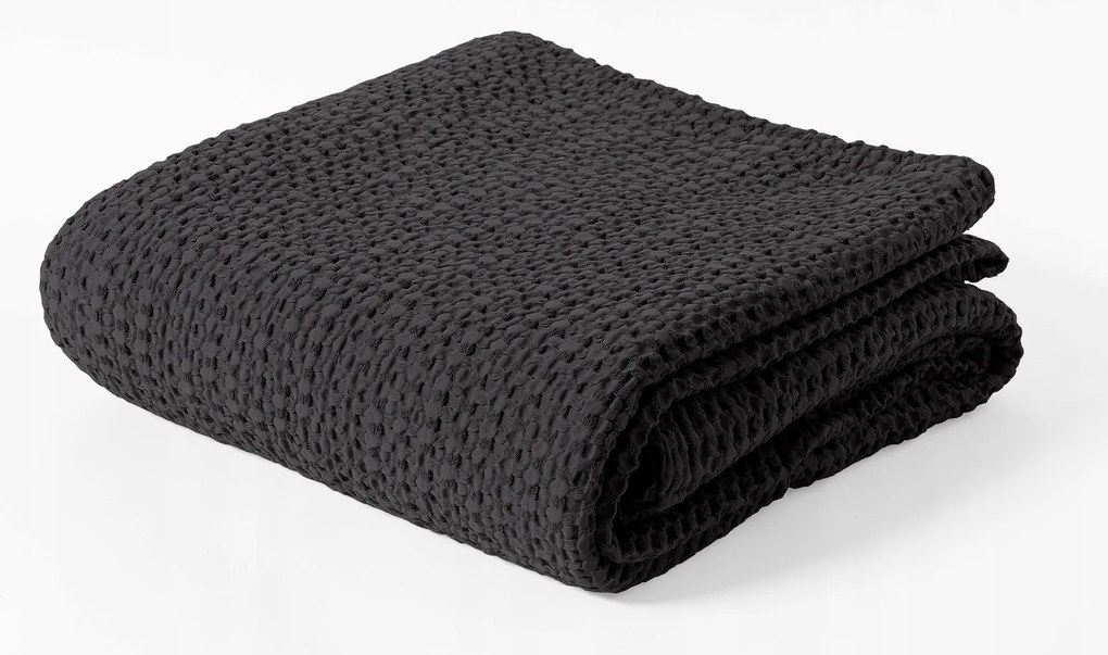 MrTowel ágytakaró 260x300cm 100% Pamut Puha Kapa Világos Fekete