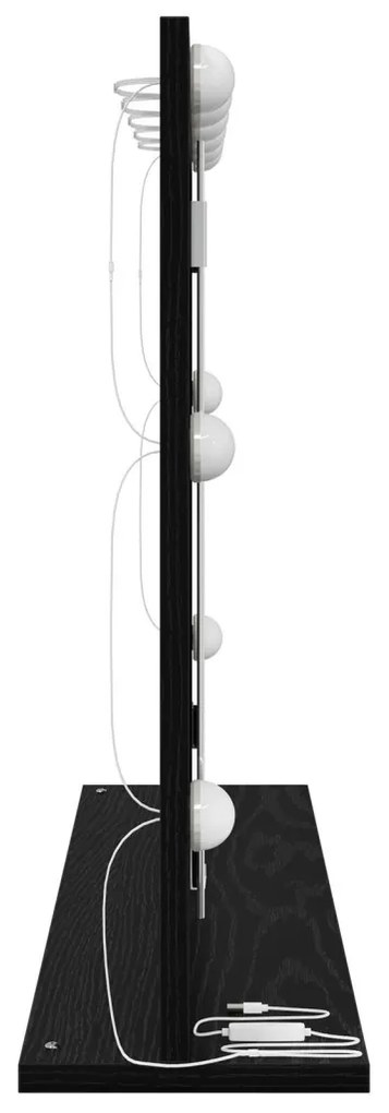 LED világítással ellátott sminktükör Fekete tölgy 80x55x18 cm