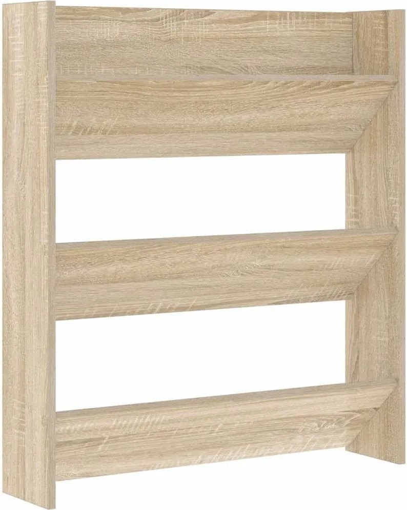 vidaXL sonoma tölgy színű szerelt fa fali cipősszekrény 80x18x90 cm