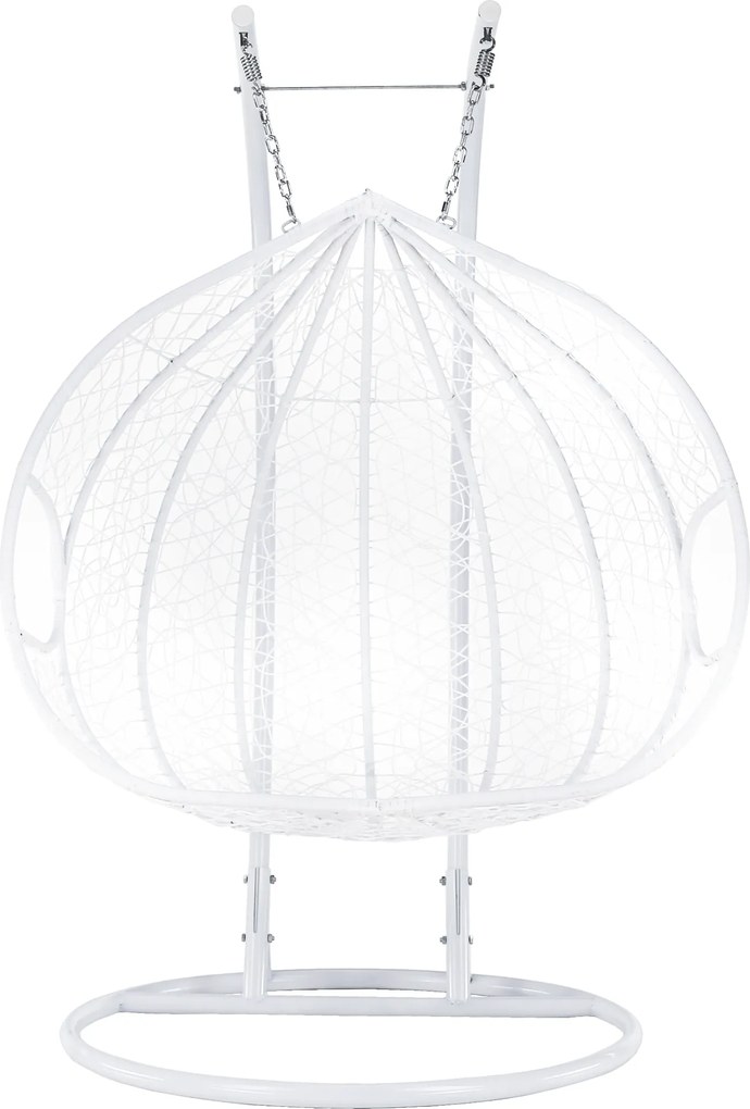 Függő dupla fotel, fehér/minta virág, DALVEA 2 NEW