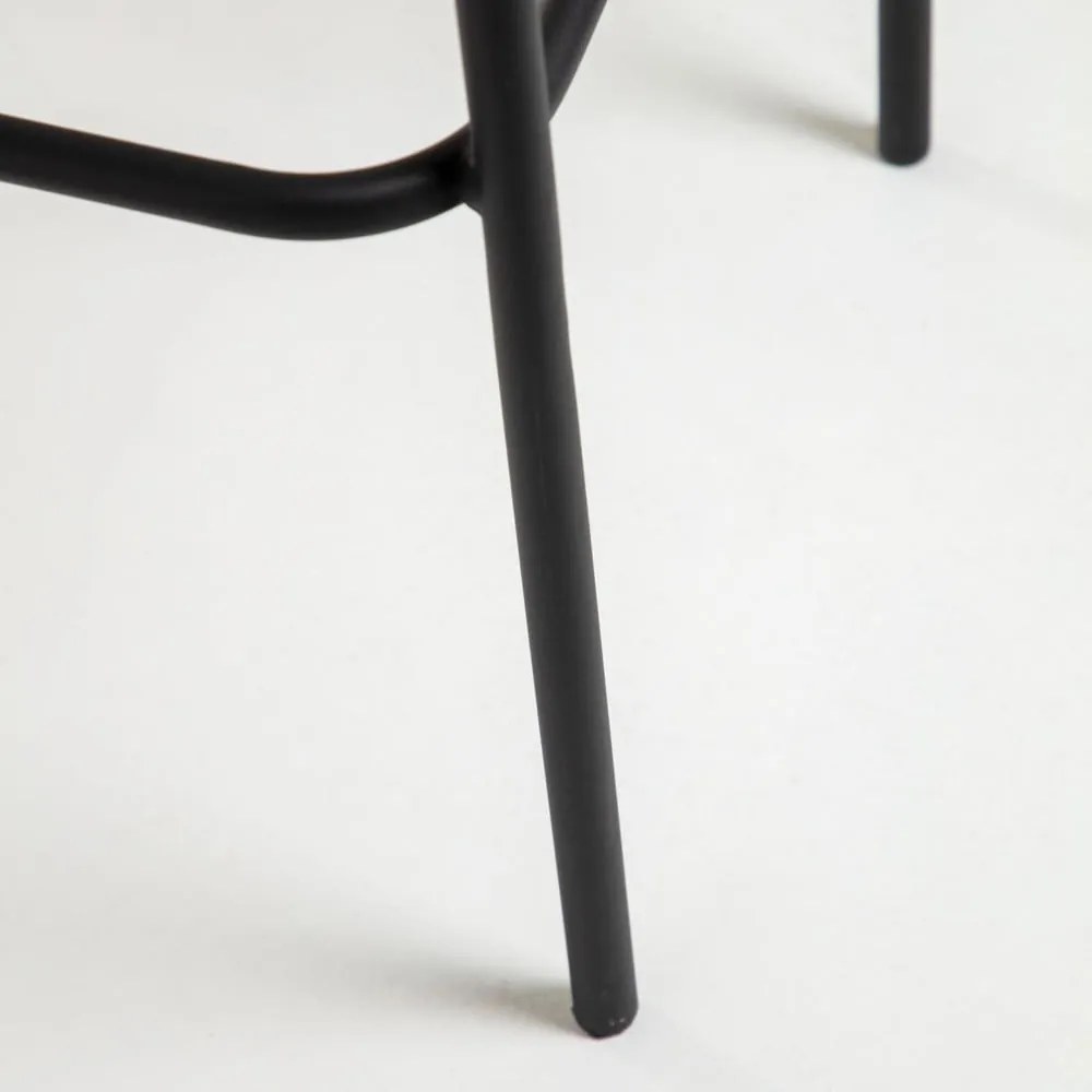 Glenville fekete acélszerkezetű bárszék, magasság 74 cm - Kave Home