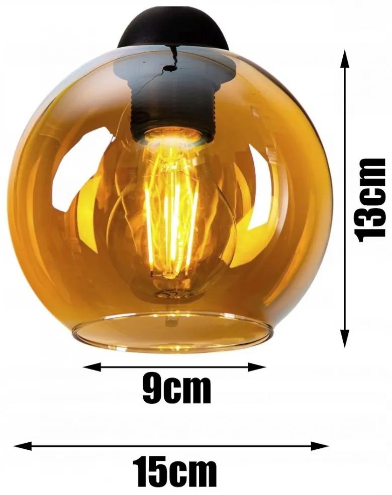 Glimex Orb üvegbúrás mennyezeti lámpa méz színben 4xE27
