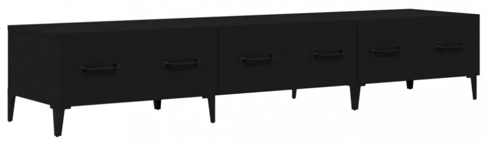 fekete szerelt fa TV-szekrény 150 x 34,5 x 30 cm