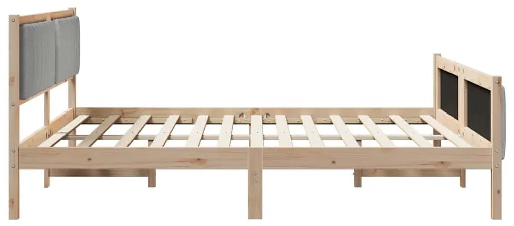 Ágykeret Barna és világosszürke 180 x 200 cm Tömör fenyőfa