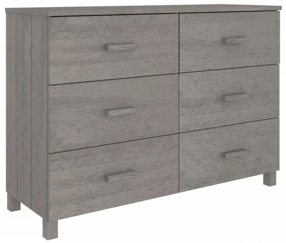 HAMAR világosszürke tömör fenyőfa tálalószekrény 113x40x80 cm