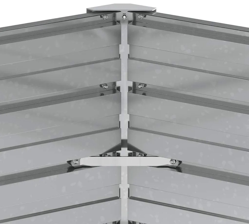 ezüstszínű horganyzott acél kerti magaságyás 129 x 45 cm