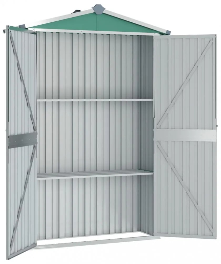 zöld horganyzott acél kerti fészer 116x45x175 cm
