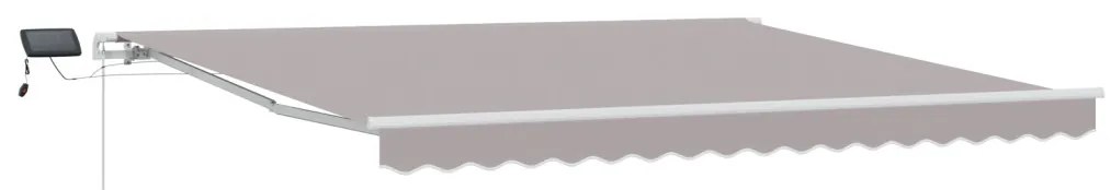 Kézi Behúzható Napellenző LED világosszürke 400x300 cm
