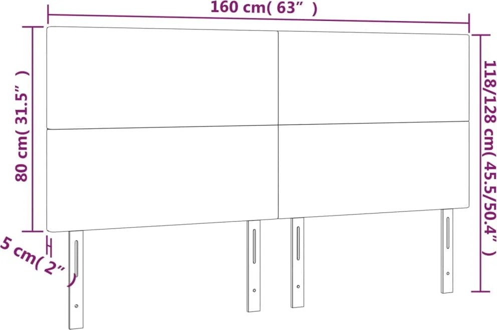 kék szövet fejtámla 160x5x118/128 cm