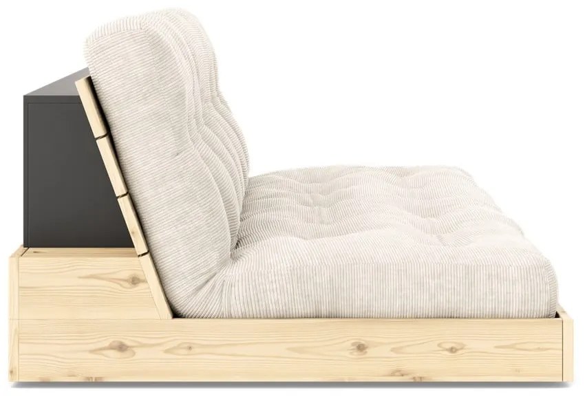 Fehér kordbársony kinyitható kanapé 196 cm Base – Karup Design