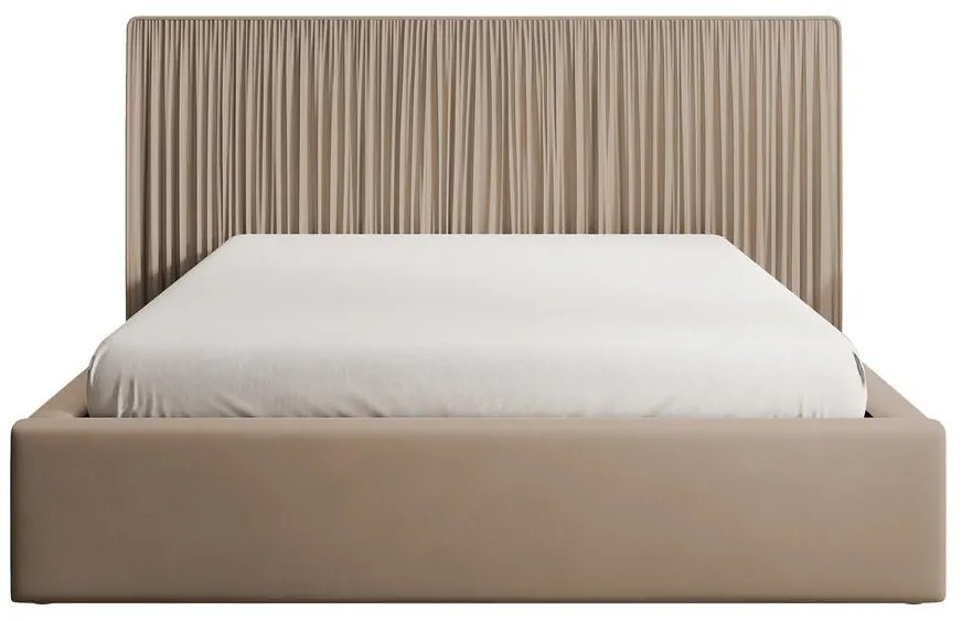 Franciaágy 160 cm Thala 160 (ágyráccsal) (tárolóhellyel) (taupe zöld + fekete). Akció -15%. 1099729