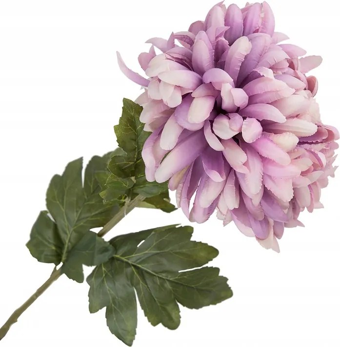 Mesterséges krizantém szárral 77 cm Lila nagy virág