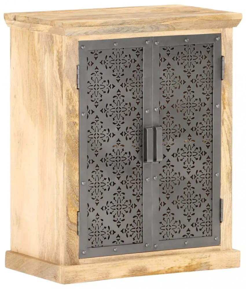 tömör mangófa komód acélajtókkal 60 x 35 x 75 cm