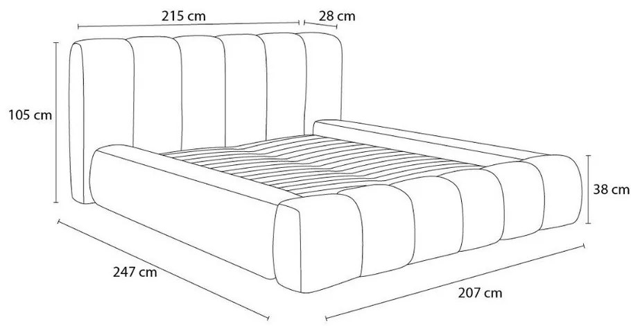 Sötétkék kárpitozott ágyneműtartós franciaágy ágyráccsal 160x200 cm Denali – Bobochic Paris