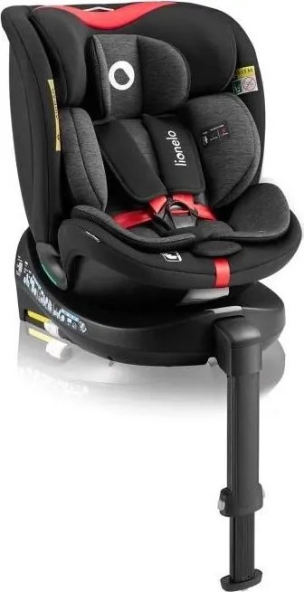 Lionelo - NAVY i-Size 40-150 cm forgatható autósülés talppal, fekete/piros