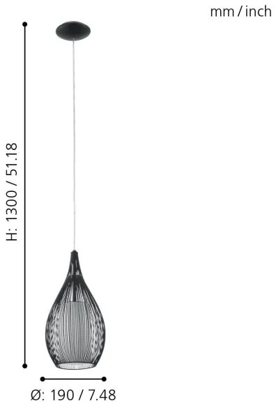 Eglo 92252 - Csillár RAZONI 1xE27/60W/230V