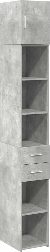 vidaXL betonszürke szerelt fa vékony tárolószekrény 30 x 42,5 x 225 cm