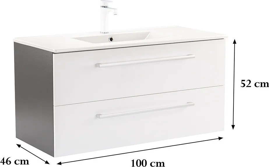 Vario Clam 100 alsó szekrény mosdóval