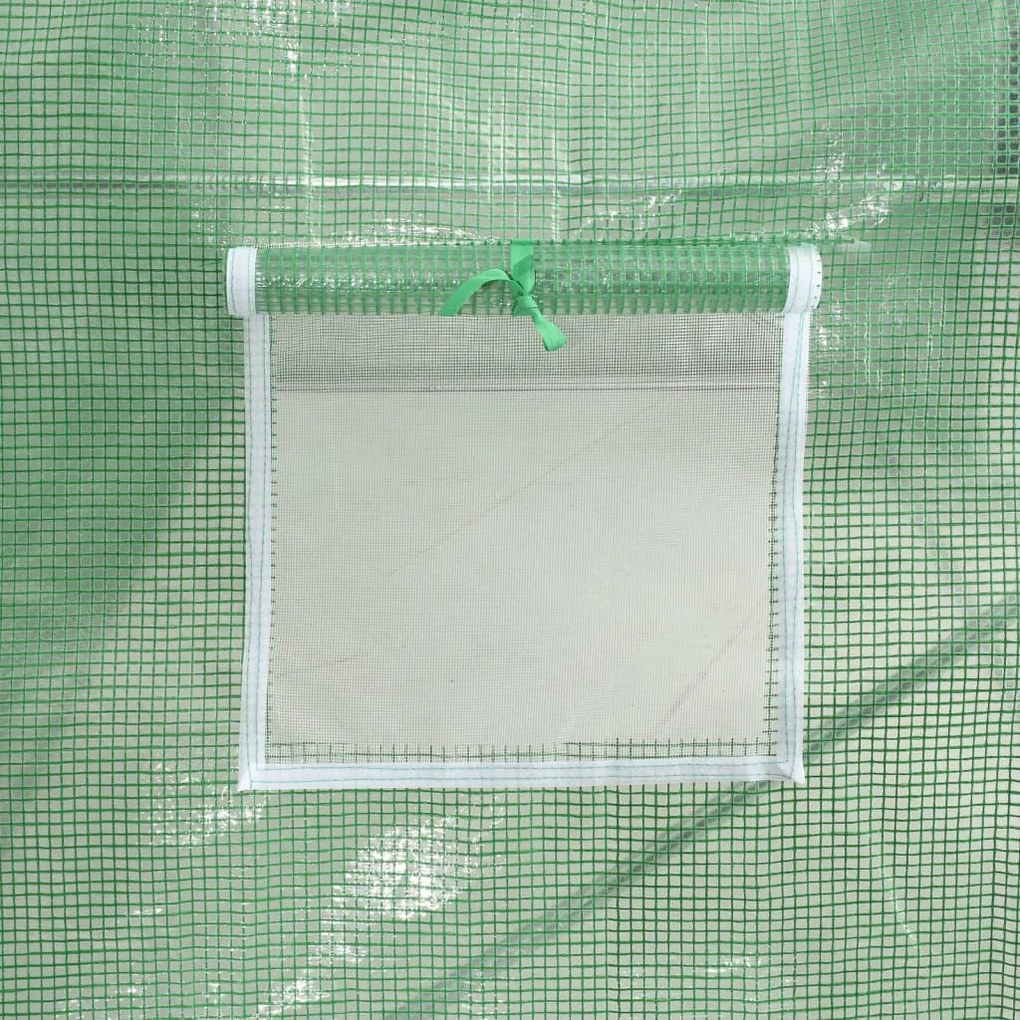 zöld acélvázas melegház 12 m² 4 x 3 x 2 m
