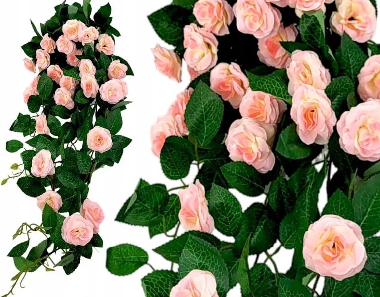 Rózsa Mesterséges Növény Kúszó Virágok Erkélyre 80cm púderrózsaszín