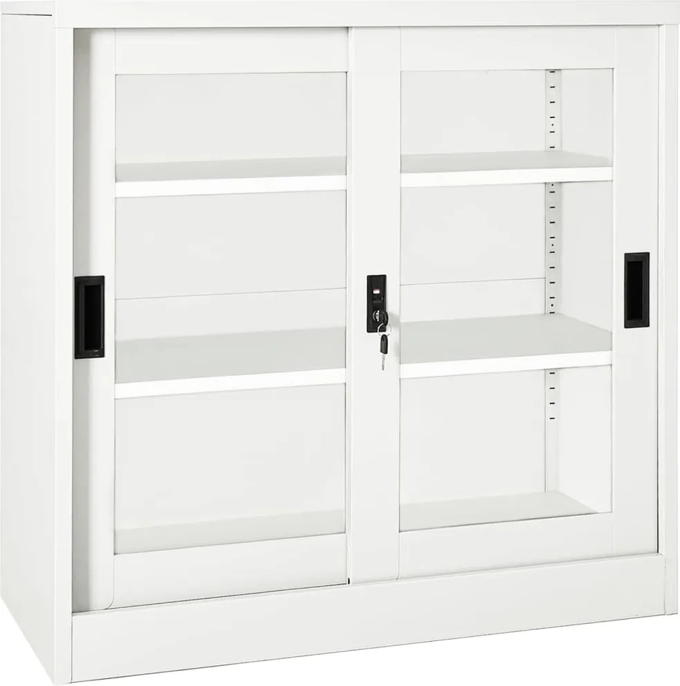 vidaXL fehér acél tolóajtós szekrény 90 x 40 x 90 cm