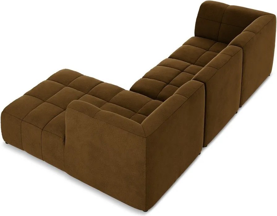 Mustársárga bársony sarokkanapé (jobb oldali-heverő résszel) Aloha – Makamii