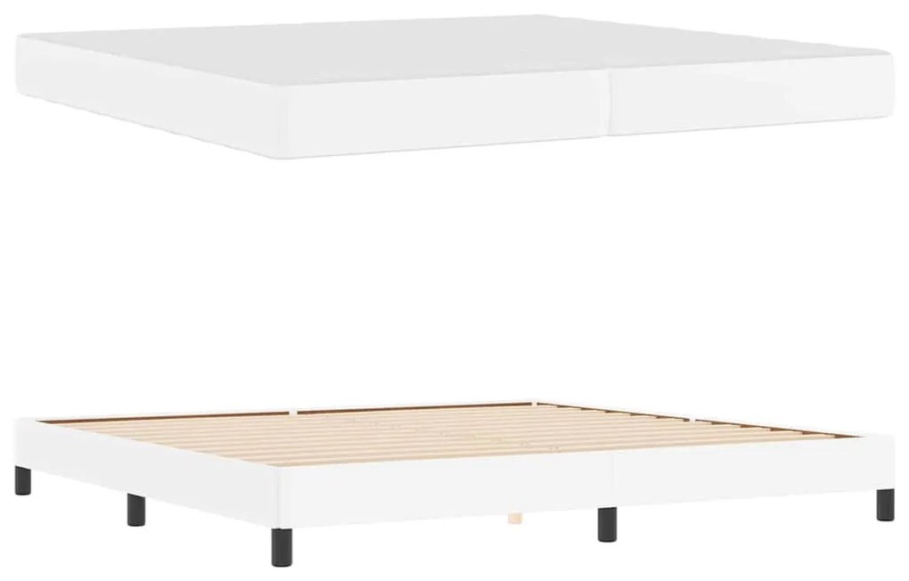 Ágy matracmal Tiszta fehér 200 x 200 cm Műbőr